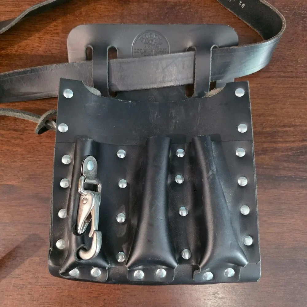 Klein Tools Leather Tool Pouch 5127 Heavy-Duty Leather Tool Belt Work Belt Black
